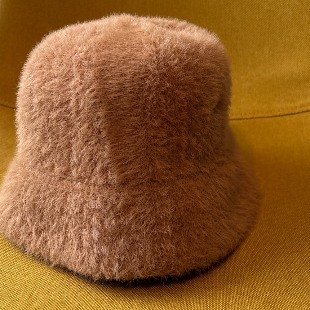Stylish Brown Fuzzy Bucket Hat